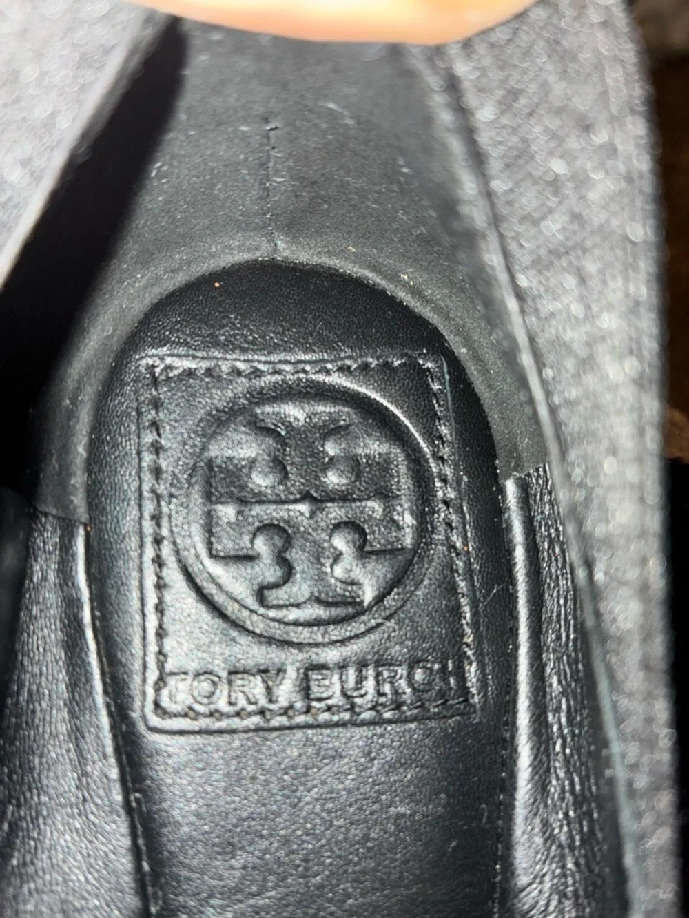 Tory Burch ballet flats 9M black enamel circular logo flat - Picture 2 of 5